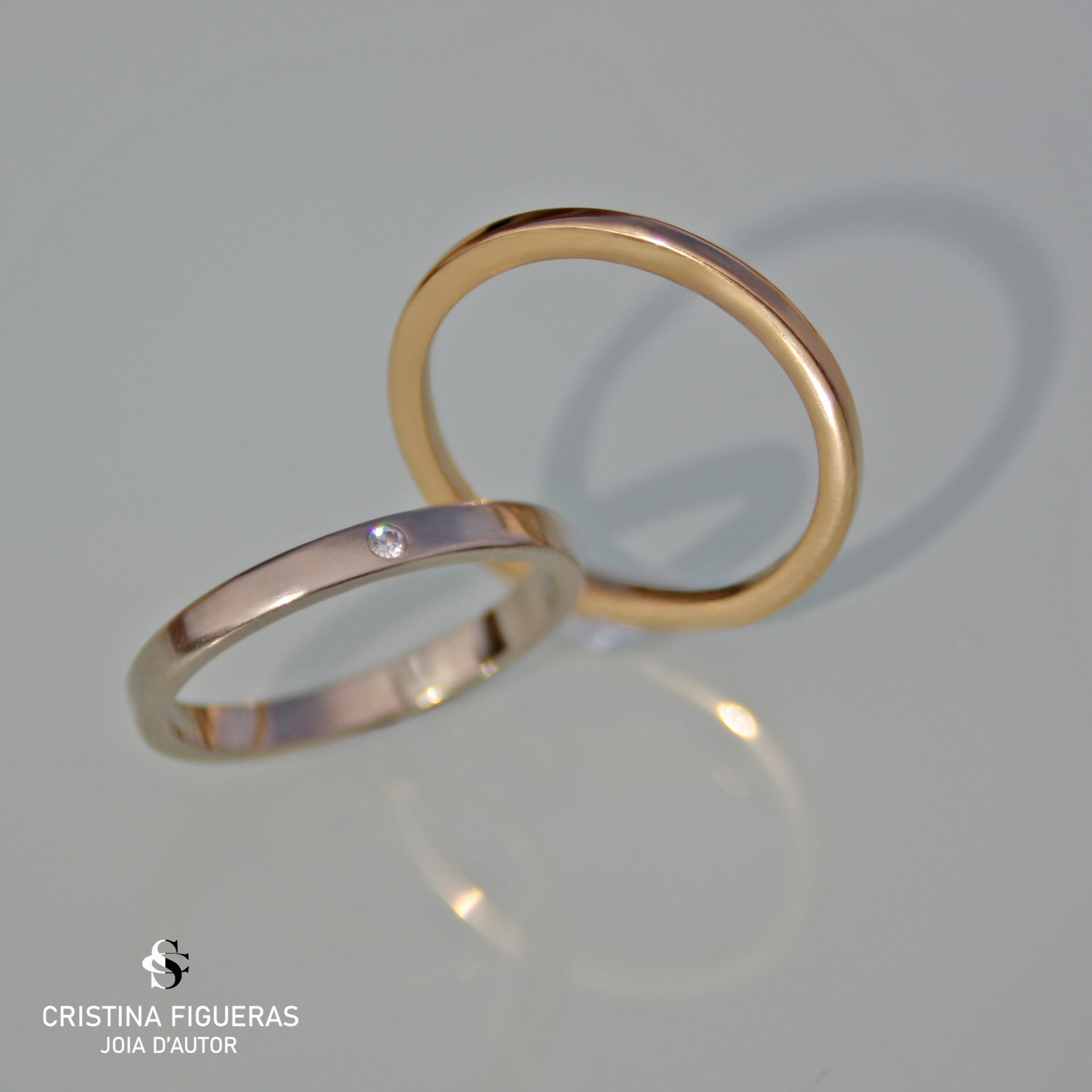 ALIANCES OR GROC I OR BLANC AMB DIAMANT