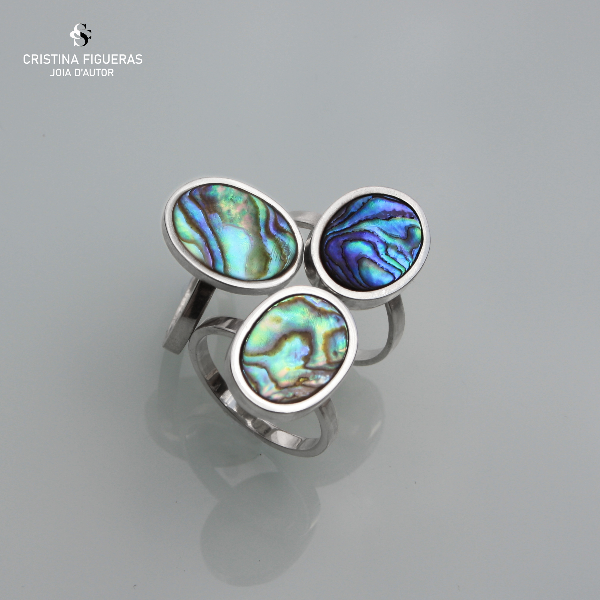 ANELLS ARGENT IRISATS