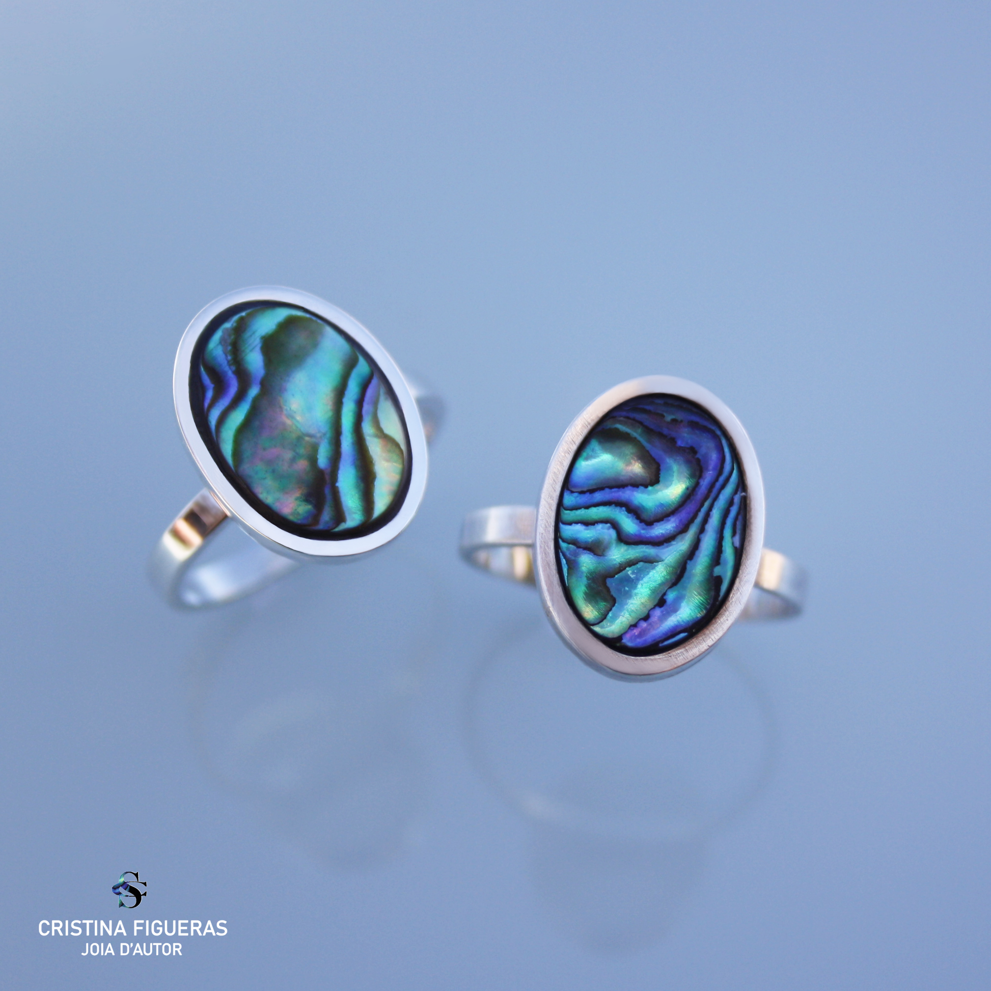 ANELLS ARGENT IRISATS