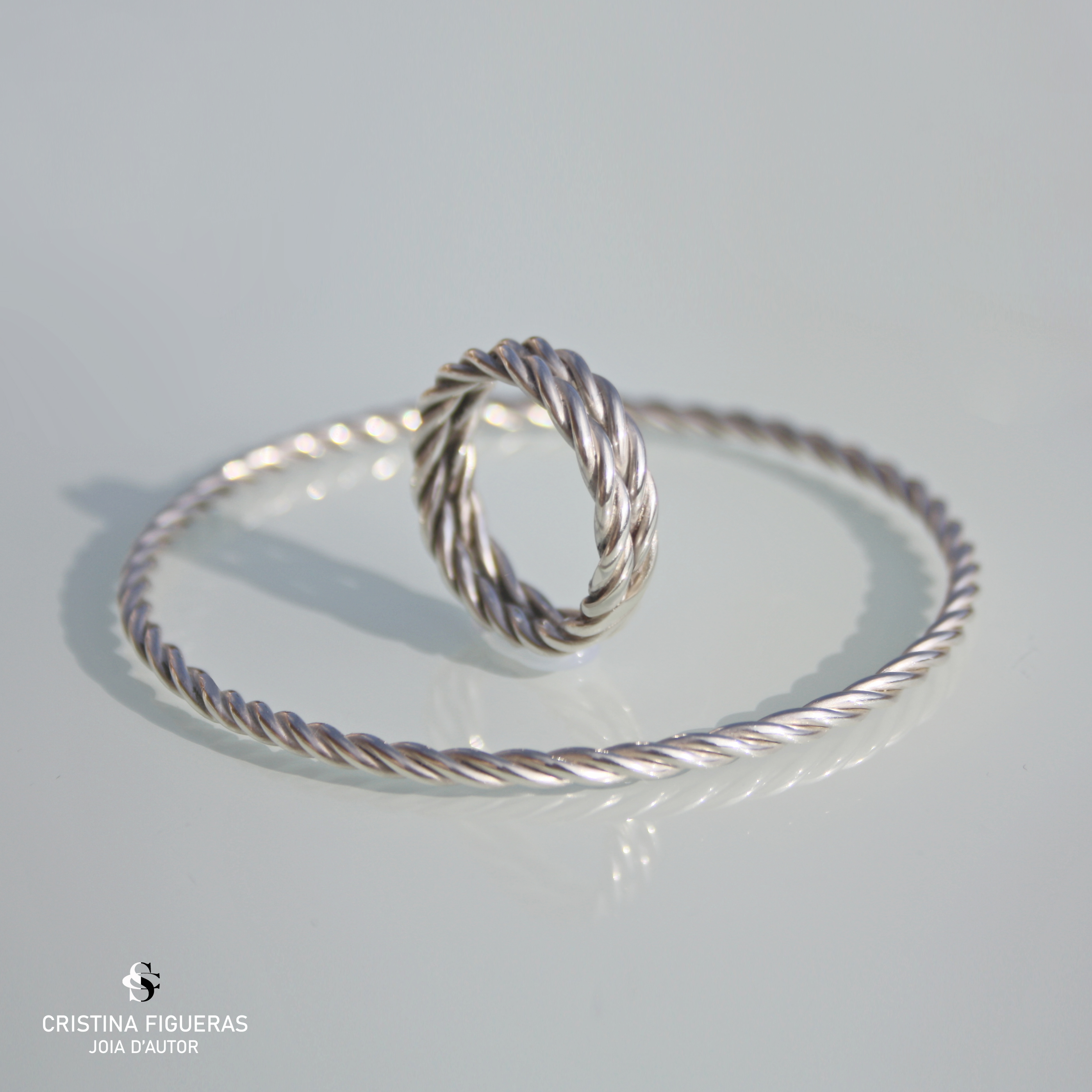 POLSERA I ANELL ARGENT ESPIRAL