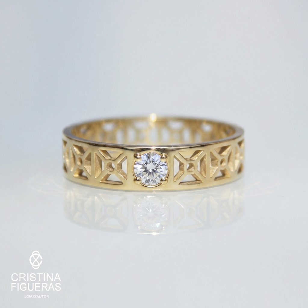 Silver ring with Celtic horse engravings and central horse figure